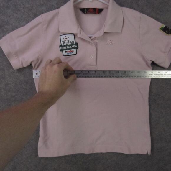 Robe di Kappa Polo Shirt Womens Small Pink La Polo Trofeo Patch Embroidered - Picture 7 of 9
